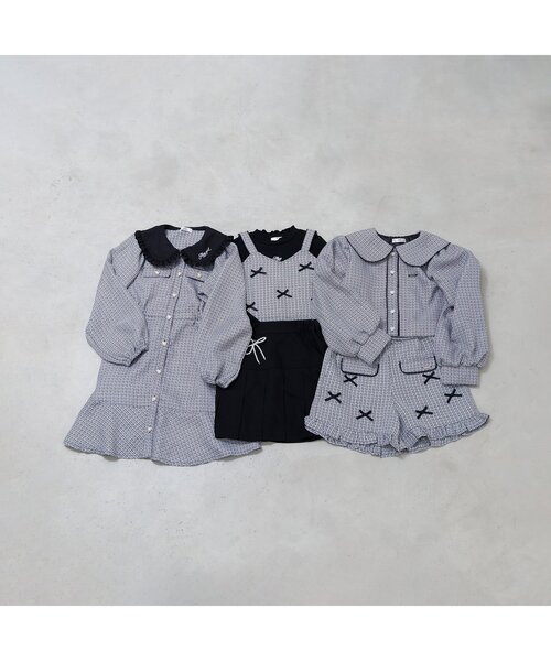 algy（アルジー）の「りぼんチャーム付きプリーツスカパン（スカート・キッズ・ブラック/グレー/ベージュ・XXX-SMALL/XX-SMALL/X-SMALL/MEDIUM/SMALL）」の14枚目の写真