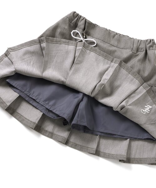 algy（アルジー）の「りぼんチャーム付きプリーツスカパン（スカート・キッズ・ブラック/グレー/ベージュ・XXX-SMALL/XX-SMALL/X-SMALL/MEDIUM/SMALL）」の16枚目の写真