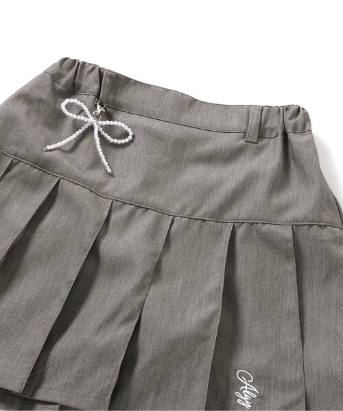 algy（アルジー）の「りぼんチャーム付きプリーツスカパン（スカート・キッズ・ブラック/グレー/ベージュ・XXX-SMALL/XX-SMALL/X-SMALL/MEDIUM/SMALL）」の21枚目の写真