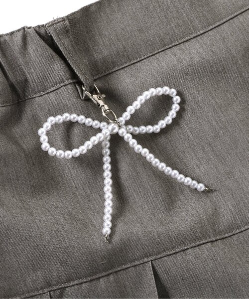 algy（アルジー）の「りぼんチャーム付きプリーツスカパン（スカート・キッズ・ブラック/グレー/ベージュ・XXX-SMALL/XX-SMALL/X-SMALL/MEDIUM/SMALL）」の22枚目の写真