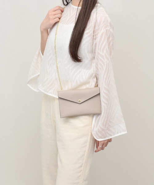 LORISTELLA(ロリステッラ)の「【LORISTELLA】シュリンクレザーフラップハンドバッグ(Q56409)(ハンドバッグ・レディース・グレイッシュベージュ/ブラウン/ライトグレー・ALL)」の7枚目の写真