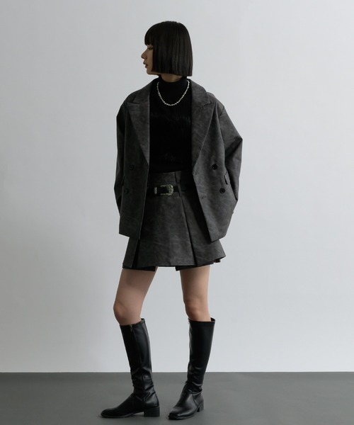 Ellno de Mavie（エルノデメヴィ）の「合皮アソートミニスカパン/SETUP対応（その他パンツ・レディース・ブラック/チャコールグレー・FREE）」の22枚目の写真