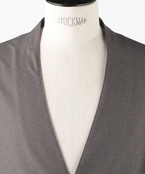 green label relaxing（グリーンレーベルリラクシング）の「A+ PEシャークスキン 1B ノーカラー ジャケット -ウォッシャブル・ストレッチ・防シワ-（ノーカラージャケット・メンズ・ブラウン/ネイビー・S/M/L/XL）」の14枚目の写真