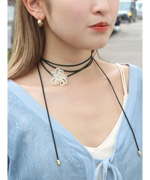 Ungrid（アングリッド）の「ビーズフラワーモチーフチョーカー（チョーカー・レディース・ブラック・FREE）」の9枚目の写真