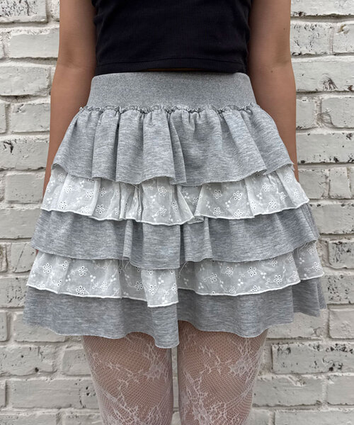 CIAOPANIC（チャオパニック）の「スウェットレースティアードミニスカート（スカート・レディース・アイボリー/グレー・ONE SIZE）」の22枚目の写真