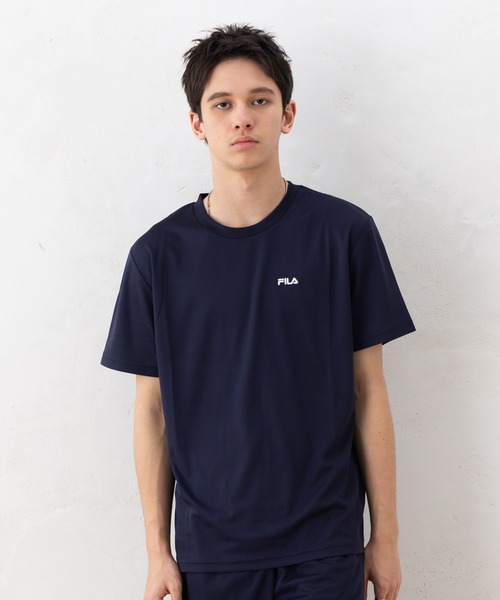FILA(フィラ)の「FILA フィラ ブランド ロゴ 刺繍 ワンポイント グラデーション プリント 吸汗速乾 クルーネック 半袖 Tシャツ(Tシャツ/カットソー・メンズ・ネイビー/ブラック/ホワイト・LL/M/L)」の8枚目の写真