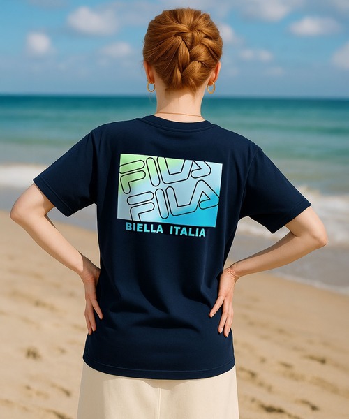 FILA(フィラ)の「FILA フィラ ブランド ロゴ 刺繍 ワンポイント グラデーション プリント 吸汗速乾 クルーネック 半袖 Tシャツ(Tシャツ/カットソー・メンズ・ネイビー/ブラック/ホワイト・LL/M/L)」の18枚目の写真