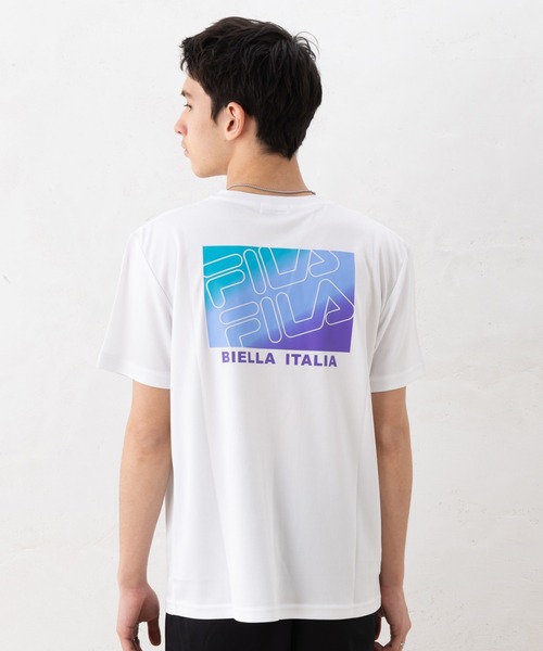 FILA(フィラ)の「FILA フィラ ブランド ロゴ 刺繍 ワンポイント グラデーション プリント 吸汗速乾 クルーネック 半袖 Tシャツ(Tシャツ/カットソー・メンズ・ネイビー/ブラック/ホワイト・LL/M/L)」の19枚目の写真