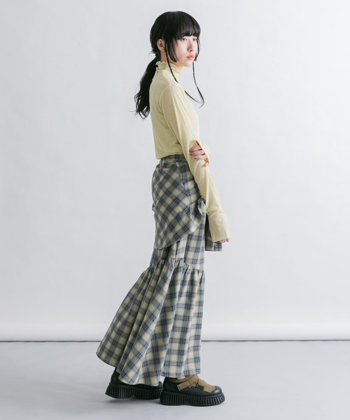 KBF(ケイビーエフ)の「シアーリブハイネックロンTEE(Tシャツ/カットソー・レディース・イエロー系その他/アイボリー/ピンク・ONE)」の19枚目の写真