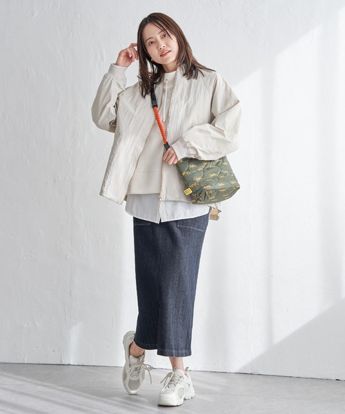 ikka(イッカ)の「ミドル丈リブブルゾン(ブルゾン・レディース・チャコールグレー/オフホワイト・M/L/S)」の3枚目の写真