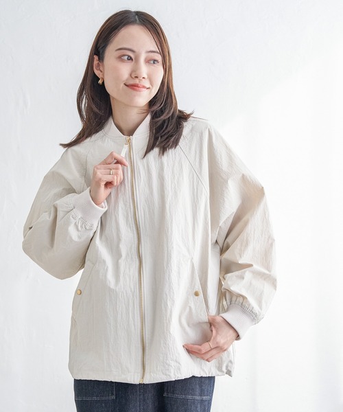 ikka(イッカ)の「ミドル丈リブブルゾン(ブルゾン・レディース・チャコールグレー/オフホワイト・M/L/S)」の6枚目の写真