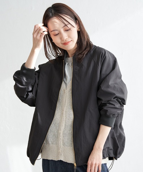 ikka(イッカ)の「ミドル丈リブブルゾン(ブルゾン・レディース・チャコールグレー/オフホワイト・M/L/S)」の10枚目の写真