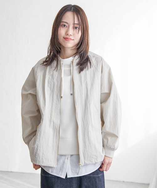 ikka(イッカ)の「ミドル丈リブブルゾン(ブルゾン・レディース・チャコールグレー/オフホワイト・M/L/S)」の11枚目の写真