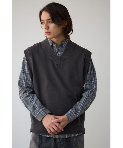 AZUL by moussy(アズールバイマウジー)の「ABEL&CO USA ヴィンテージダメージベスト(ベスト・メンズ・ライトベージュ/ライトブラック/ライトブルー・FREE)」の13枚目の写真