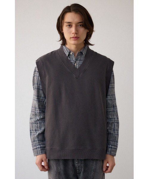 AZUL by moussy(アズールバイマウジー)の「ABEL&CO USA ヴィンテージダメージベスト(ベスト・メンズ・ライトベージュ/ライトブラック/ライトブルー・FREE)」の15枚目の写真