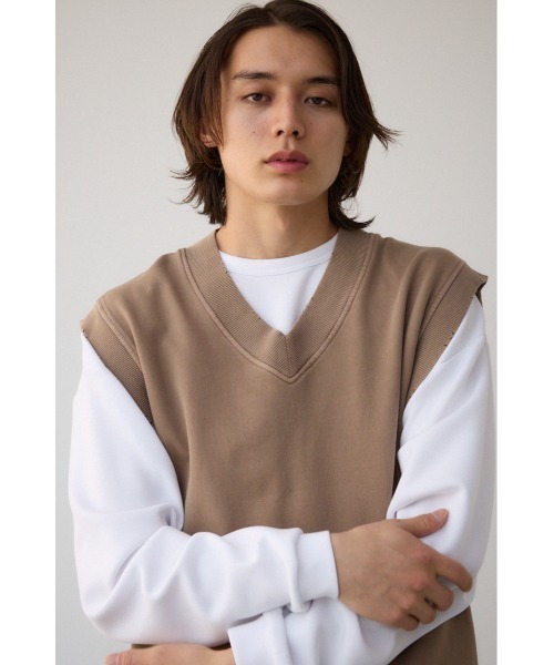 AZUL by moussy(アズールバイマウジー)の「ABEL&CO USA ヴィンテージダメージベスト(ベスト・メンズ・ライトベージュ/ライトブラック/ライトブルー・FREE)」の22枚目の写真