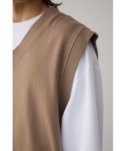 AZUL by moussy(アズールバイマウジー)の「ABEL&CO USA ヴィンテージダメージベスト(ベスト・メンズ・ライトベージュ/ライトブラック/ライトブルー・FREE)」の10枚目の写真