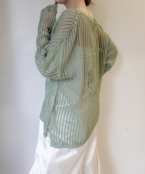 匿名発送】希少 メゾピアノ メッシュ編み ニット トップス 匿名