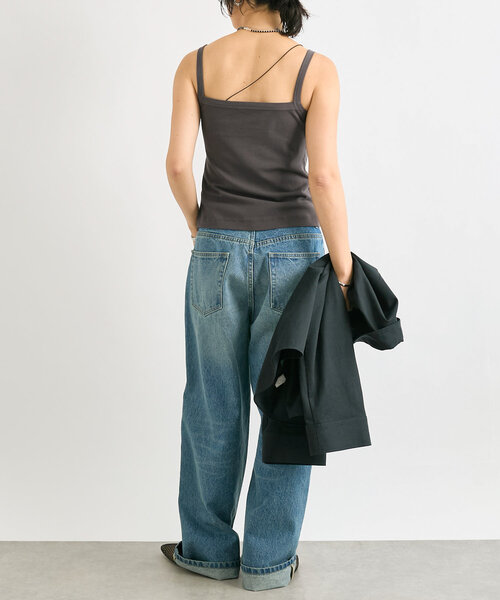 RIVE DROITE（リヴドロワ）の「【MYSELFbyRD（マイセルフバイリヴドロワ）】クラシックキャミ（キャミソール・レディース・チャコールグレー/ブラック/ホワイト・FREE）」の6枚目の写真