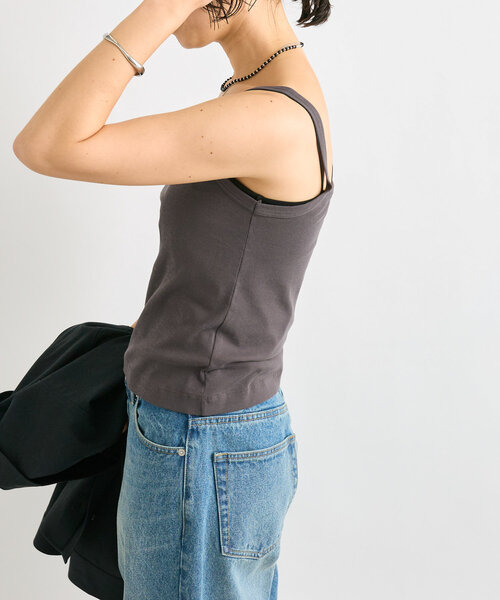 RIVE DROITE（リヴドロワ）の「【MYSELFbyRD（マイセルフバイリヴドロワ）】クラシックキャミ（キャミソール・レディース・チャコールグレー/ブラック/ホワイト・FREE）」の8枚目の写真