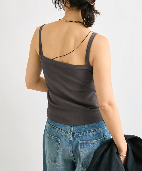 RIVE DROITE（リヴドロワ）の「【MYSELFbyRD（マイセルフバイリヴドロワ）】クラシックキャミ（キャミソール・レディース・チャコールグレー/ブラック/ホワイト・FREE）」の9枚目の写真