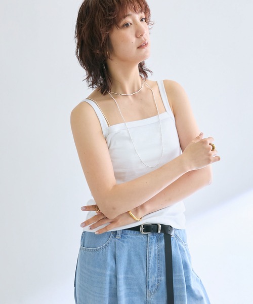 RIVE DROITE（リヴドロワ）の「【MYSELFbyRD（マイセルフバイリヴドロワ）】クラシックキャミ（キャミソール・レディース・チャコールグレー/ブラック/ホワイト・FREE）」の2枚目の写真