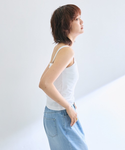 RIVE DROITE（リヴドロワ）の「【MYSELFbyRD（マイセルフバイリヴドロワ）】クラシックキャミ（キャミソール・レディース・チャコールグレー/ブラック/ホワイト・FREE）」の12枚目の写真