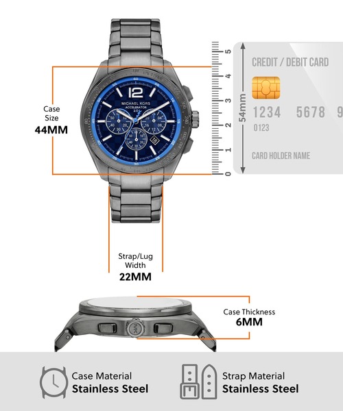MICHAEL KORS(マイケルコース)の「マイケル・コース 腕時計 メンズ アナログ ステンレス MK9178(アナログ腕時計・メンズ・ガンメタ・FREE)」の6枚目の写真