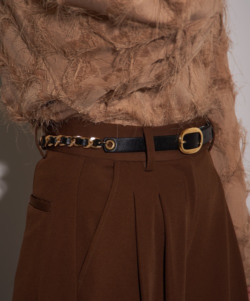 AULENTTI（オウレンティ）の「【AULENTTI】チェーンデザインベルト TI-05-20-TI（ベルト・レディース・ブラウン/ブラック・S/XS/M）」の10枚目の写真