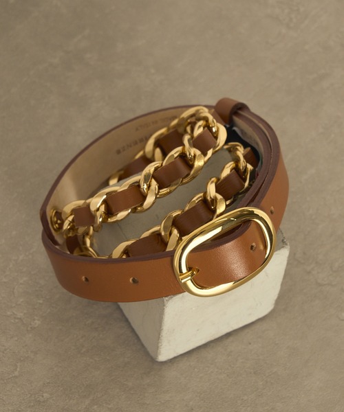 AULENTTI（オウレンティ）の「【AULENTTI】チェーンデザインベルト TI-05-20-TI（ベルト・レディース・ブラウン/ブラック・S/XS/M）」の18枚目の写真
