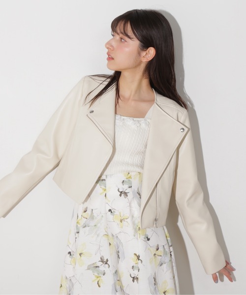 JILL by JILL STUART（ジルバイジルスチュアート）の「ノーカラーライダース（ライダースジャケット・レディース・ホワイト系その他/ベージュ系その他/グレー系その他・S/M）」の13枚目の写真