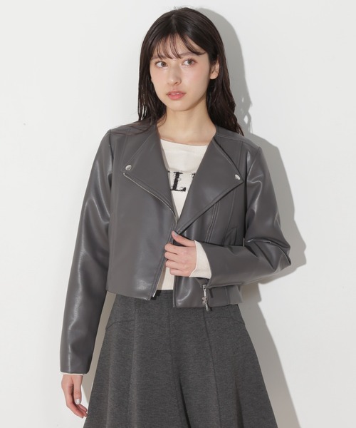 シェリエ sheller ノーカラーライダースジャケット sheller シェリエ ノーカラーライダースジャケット