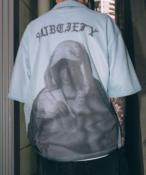 Subciety（サブサエティ）の「Hexagonal mesh shirt（シャツ/ブラウス・メンズ・ブラック/ブルー/ホワイト・MEDIUM/SMALL/X-LARGE/LARGE）」の19枚目の写真