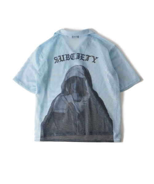 Subciety（サブサエティ）の「Hexagonal mesh shirt（シャツ/ブラウス・メンズ・ブラック/ブルー/ホワイト・MEDIUM/SMALL/X-LARGE/LARGE）」の5枚目の写真