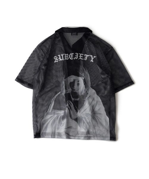 Subciety（サブサエティ）の「Hexagonal mesh shirt（シャツ/ブラウス・メンズ・ブラック/ブルー/ホワイト・MEDIUM/SMALL/X-LARGE/LARGE）」の4枚目の写真