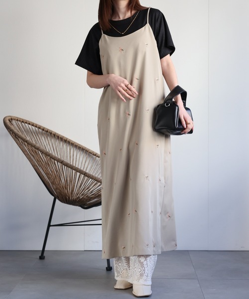 sakishimatokyo（サキシマトーキョー）の「フラワー刺繍 キャミワンピース/flower（ワンピース・レディース・グレー/ベージュ/ネイビー・FREE）」の12枚目の写真