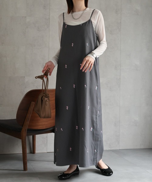 セール】フラワー刺繍 キャミワンピース/flower（ワンピース