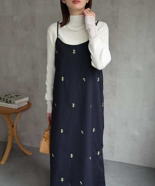 セール】フラワー刺繍 キャミワンピース/flower（ワンピース