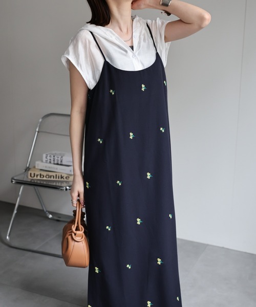 セール】フラワー刺繍 キャミワンピース/flower（ワンピース
