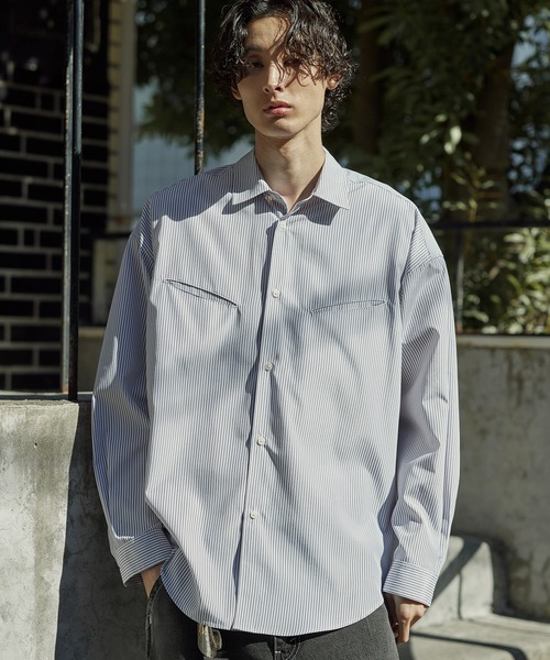 リラクシー スラッシュポケット レギュラーカラーシャツ（シャツ