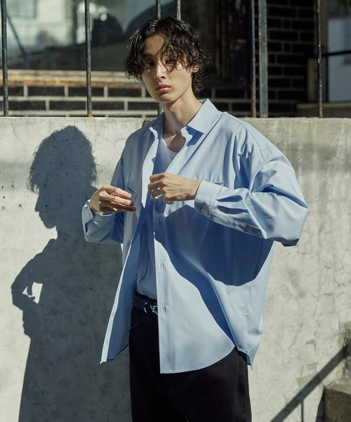 Bleme（ブレム）の「リラクシー スラッシュポケット レギュラーカラーシャツ（シャツ/ブラウス・メンズ・ホワイト/ブルー/ストライプ・M/S/XL/L）」の19枚目の写真