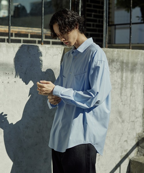 Bleme（ブレム）の「リラクシー スラッシュポケット レギュラーカラーシャツ（シャツ/ブラウス・メンズ・ホワイト/ブルー/ストライプ・M/S/XL/L）」の20枚目の写真