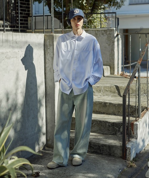 Bleme（ブレム）の「リラクシー スラッシュポケット レギュラーカラーシャツ（シャツ/ブラウス・メンズ・ホワイト/ブルー/ストライプ・M/S/XL/L）」の10枚目の写真