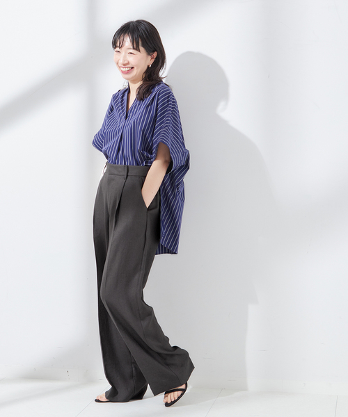 journal standard L'essage(ジャーナルスタンダードレサージュ)の「アイアスタックパンツ(スラックス・レディース・チャコールグレー/ベージュ・36/38)」の4枚目の写真