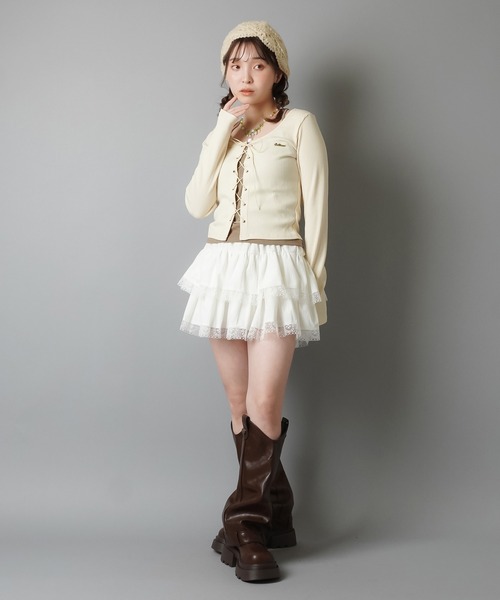 SPINNS（スピンズ）の「ふわっと広がるフリルで主役感♪重ねて可愛い万能スカパン（スカート・レディース・ホワイト/ブラック/アイボリー・ONESIZE）」の16枚目の写真