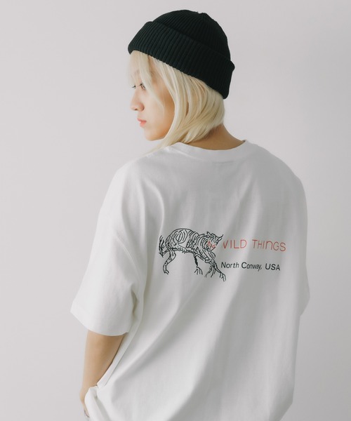 WILD THINGS（ワイルドシングス）の「WILD THINGS/ワイルドシングス ARCHIVE TEE "WILD CAT" Tシャツ（Tシャツ/カットソー・メンズ・ホワイト/チャコール・M/L/XL）」の2枚目の写真