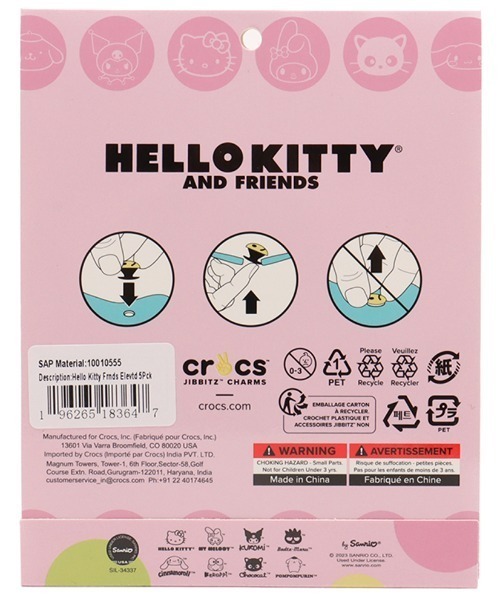 crocs(クロックス)の「crocs Hello Kitty Frnds Elevtd 5Pck / クロックス ハローキティ アンド フレンズ エレベイト 5 パック(シューズアクセサリー・メンズ・マルチ・FREE)」の2枚目の写真