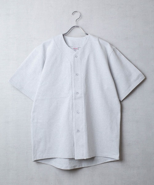 United Athle（ユナイテッドアスレ）の「【CBT1】【United Athle】8.5オンス コットン ジャージー ベースボールシャツ 4982（シャツ/ブラウス・メンズ・アッシュグレー/ブラック・X-LARGE/LARGE/MEDIUM）」の2枚目の写真