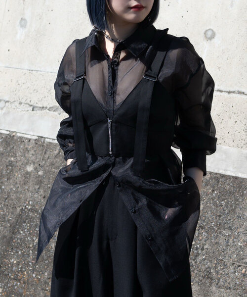 【試着のみ】Mavie..7 2025SS シアーシャツ＆ビスチェセット 完売品 Mavie..7（メヴィセットゥ）の「【Mavie..7】setビスチェ+シアーシャツ