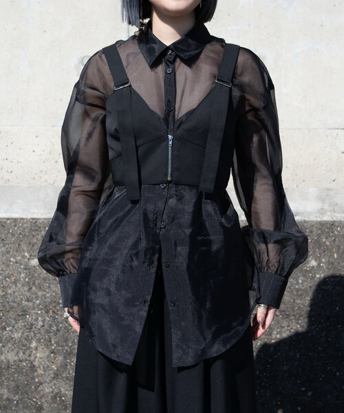 Mavie..7 シアーシャツ ビスチェ Mavie..7】setビスチェ+シアーシャツ（シャツ/ブラウス）｜Mavie..7